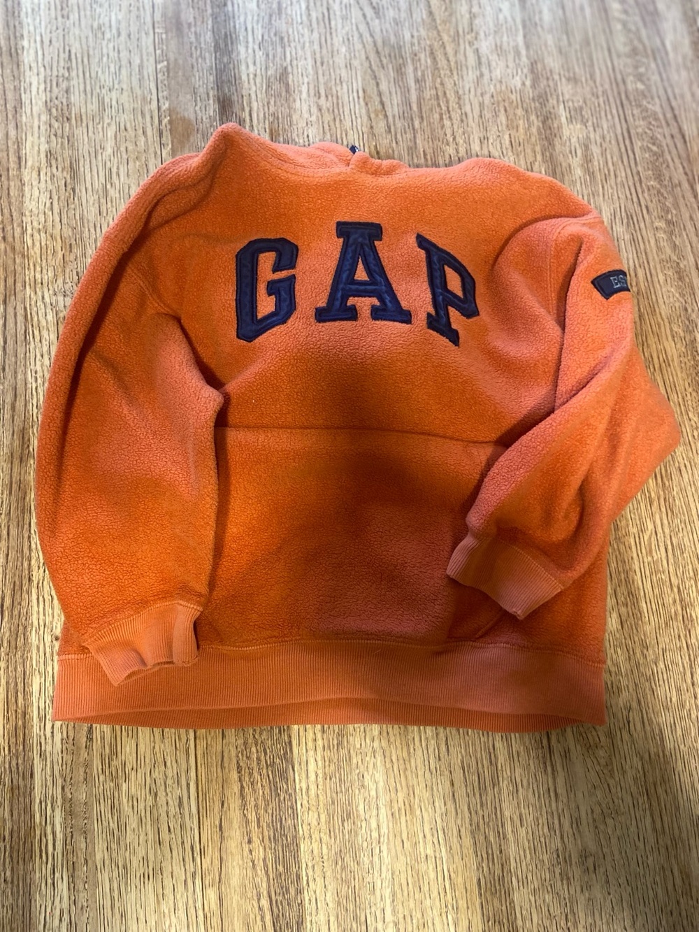 GAP Orange Crewneck with Navy Logo